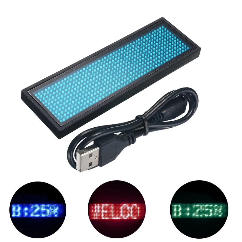 

NEW Multi Color Scrolling Message Led Name Pin Badge 44x11 Dots Rechargeable Led Name Business Card Tag Text Display For Event