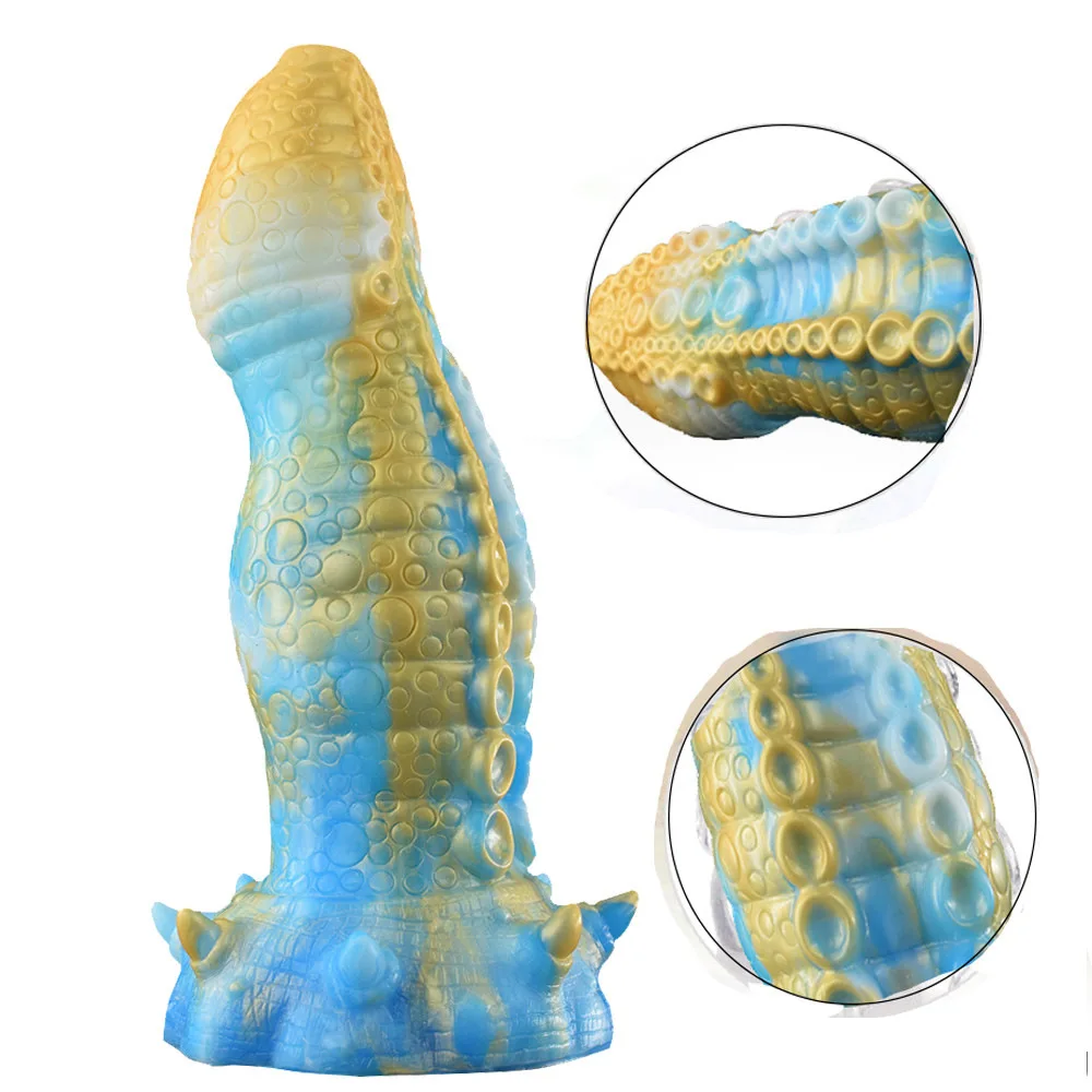 FAAK Multi Color Monster Large Dildo Silicone Anal Plug With Suction Cup Sex Toys For Women Men Knot Penis Female Masturbator