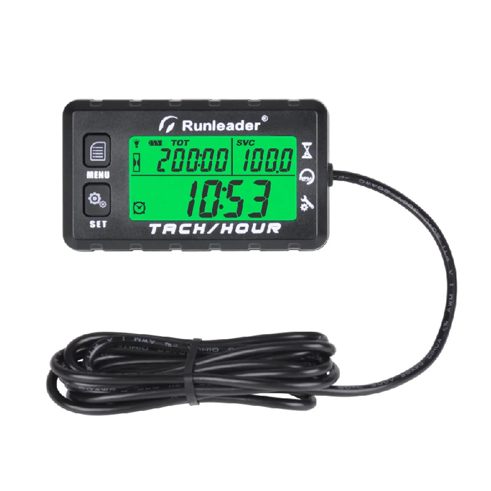 

Hour Meter Engine Tachometer Maintenance Reminder Digital Tacho Hour Meters Multi-Color Backlit Display for Boat Lawn Mower