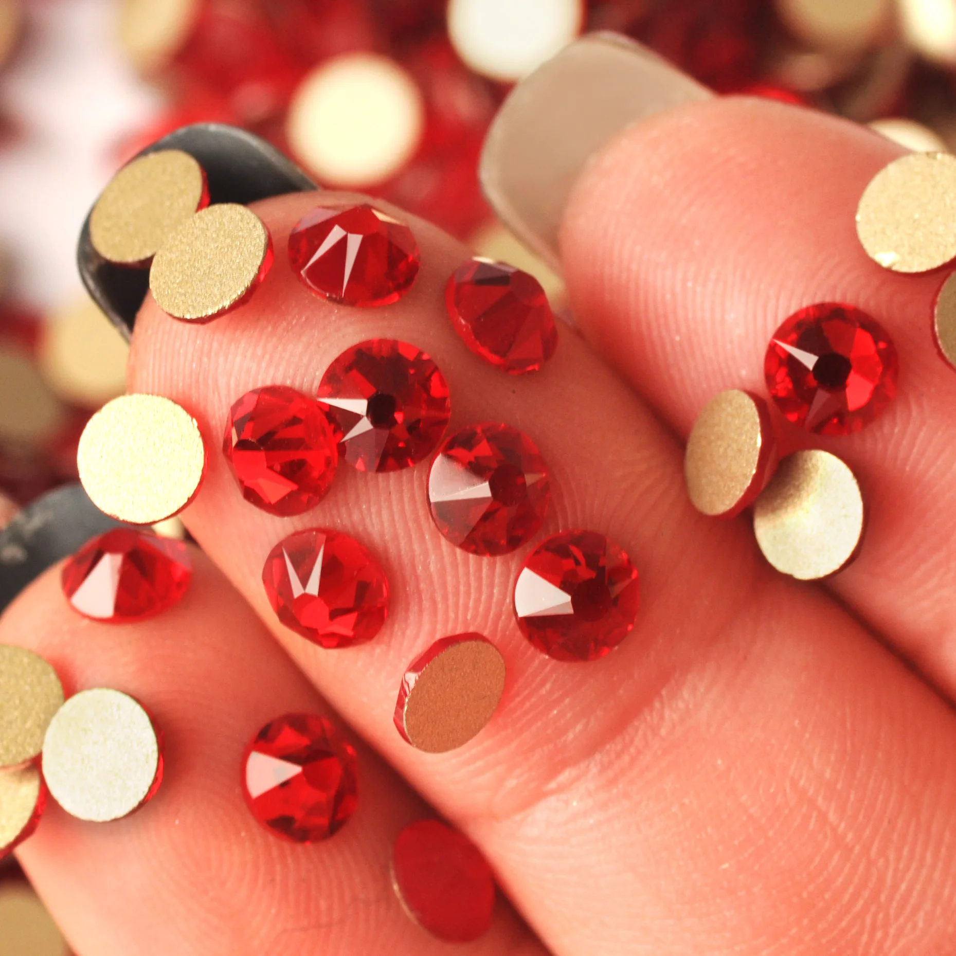 2088 Neue Glitzer-Siam-Strass-Flachkristalle ohne Hotfix für DIY-Bastelarbeiten, Nagelkunst und Kleidungsdekoration – Detail 5