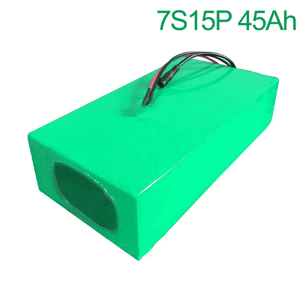 

24V 45Ah 25.9V 7S15P 18650 Li-ion Battery Pack E-Bike electric bicycle 300x140x70mm