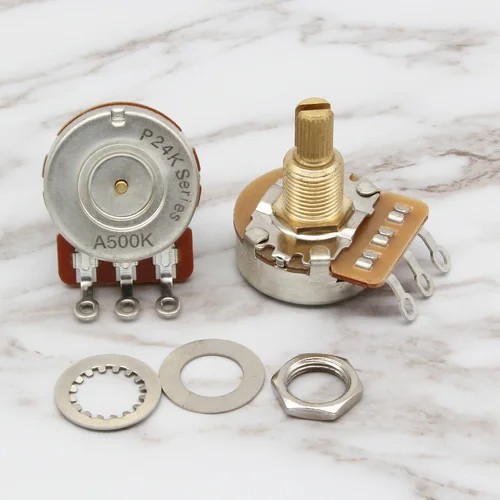 Imagen 2 del producto FLEOR 10 Uds potenciómetros de guitarra eje de rosca de 24 dientes 3/8 ""pots piezas de guitarra, opción de 500K/250K