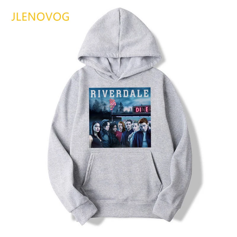 Best Friends Gray Hoodies Women Riverdale Southside Serpent Print Sweatshirt Women Graphic Jumper Femme Winter Sudadera Mujer