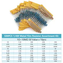 500pcs Assorted Metal Film Resistors 1 4W 130 Values #3