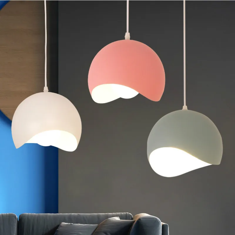 

Creative Dining Room Colorful Ball Pendant Lamp Modern Decor Macaroon Living Room Pendant Milk Tea Shop Art Decor Hanging Lights