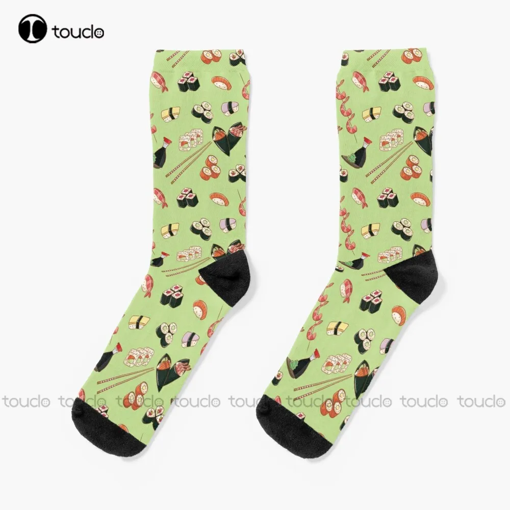 Sushi Auf Wasabi Grün Socken Boot Socken Für Frauen Weihnachten Mode Neue Jahr Geschenk Unisex Erwachsene Teen Jugend Socken Hd hohe Qualität