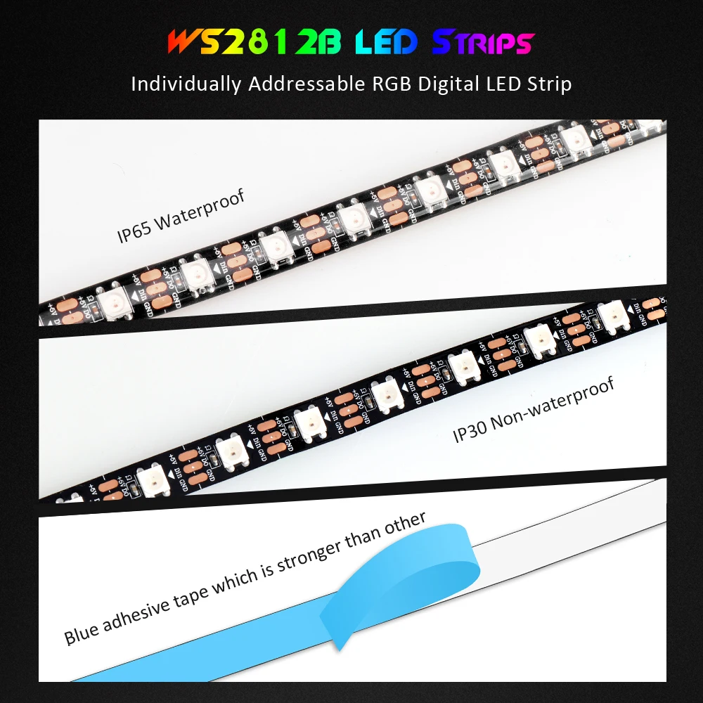 Motherboard RGB Addressable WS2812b LED Strip For PC Case, for ASUS Aura SYNC,MSI Mystic Light SYNC,RGB Fusion 2.0, 3 Pin Header image 4