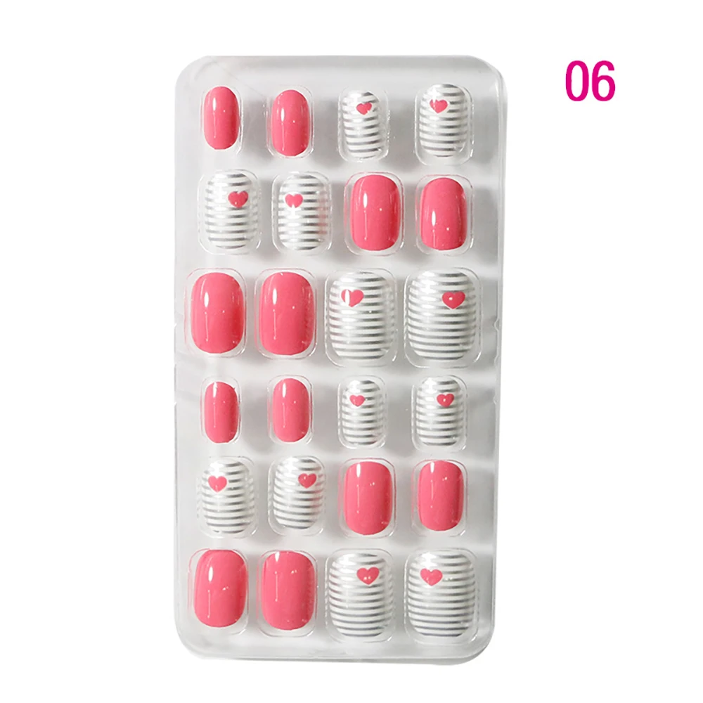 

Cartoon Self Adhesive Candy Color Full Cover Manicure Tips Fake Nails False Nails Nail Art
