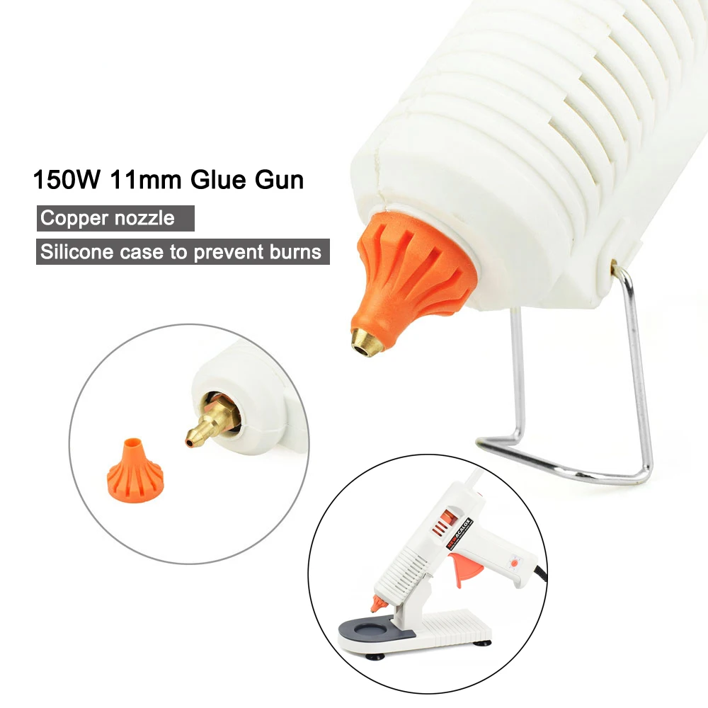 NEWACALOX Glue Gun Stand Hot Melt Glue Gun Holder with Non-Stick Glue Gun Pad for 113/5805 EU 20W/150W Glue Gun Home Repair Tool