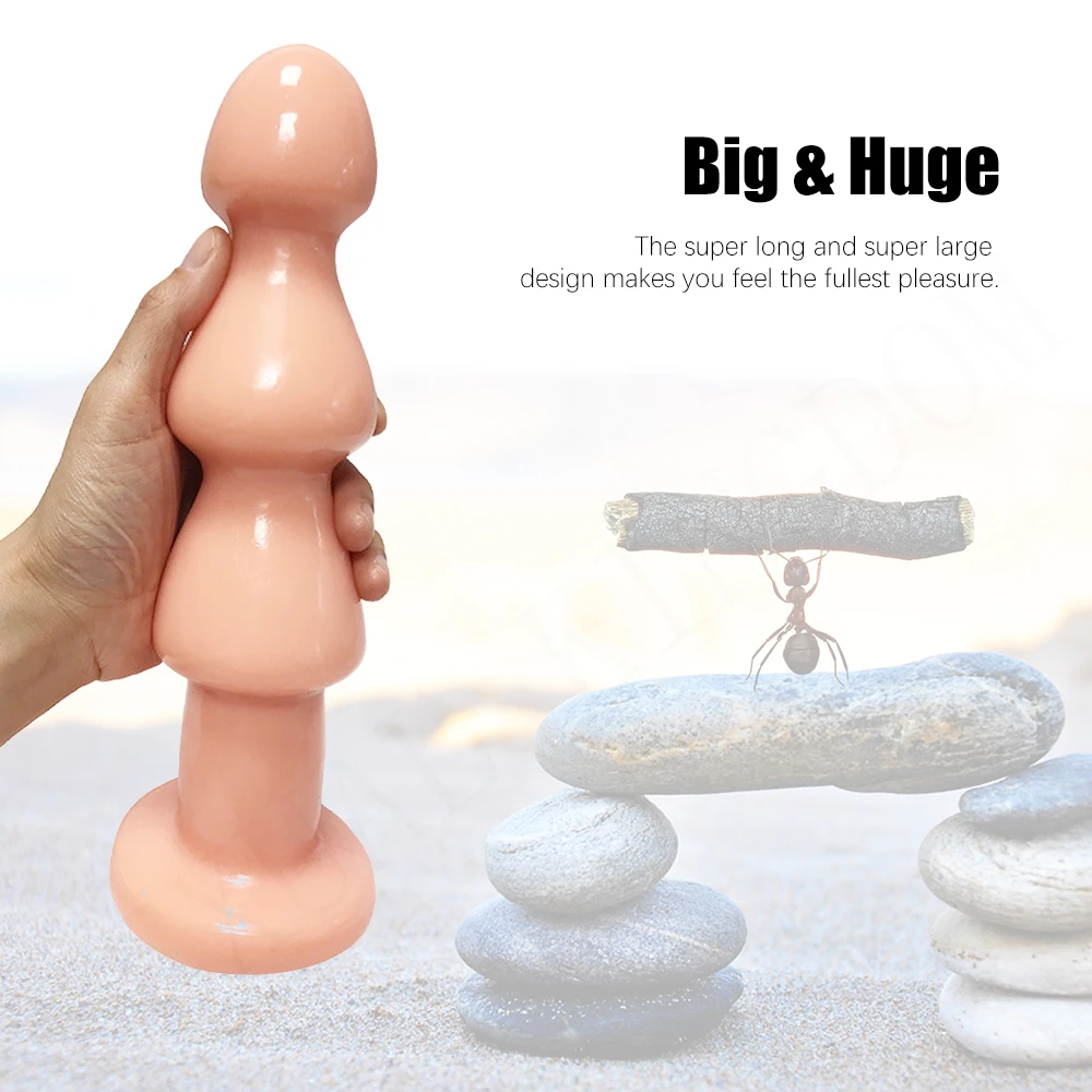 Huge Anal Plug Safe Silicone Material Butt Beads Sucking Cup Auns Masturbator Soft Prostate Massage Sex Toys for Woman and Man