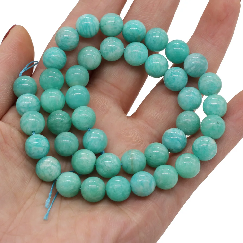 Natural Green Amazonite Stone Beads for Jewelry Making, DIY Necklace, Bracelet Accessories, Gift, High Quality