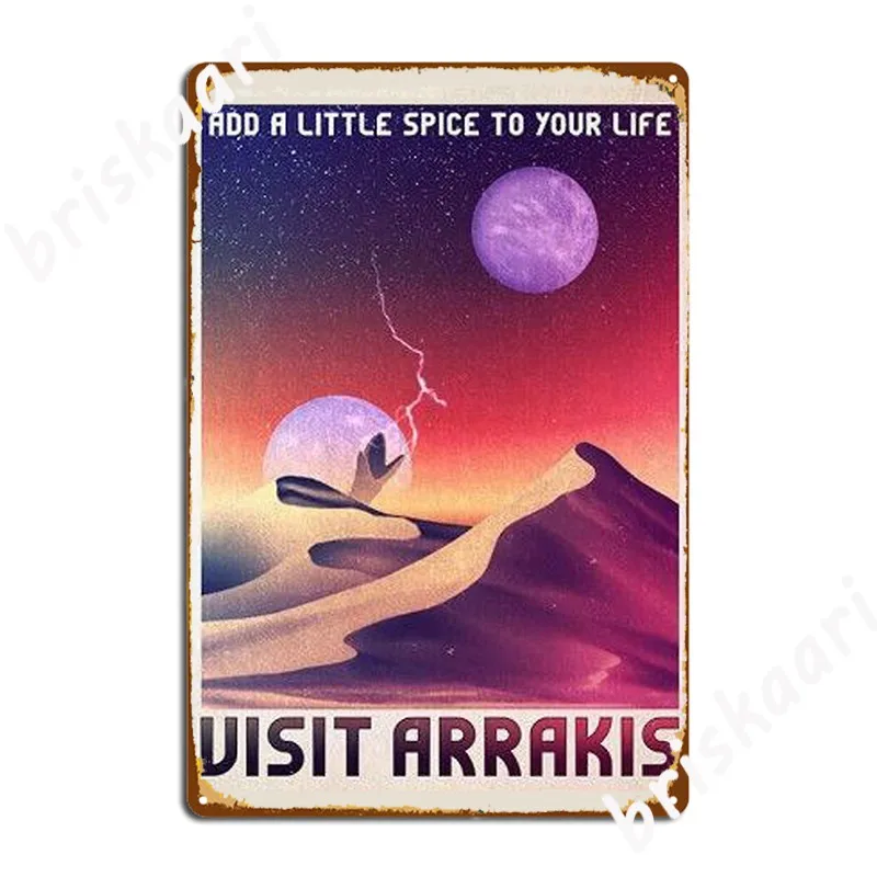 Visit Arrakis Metal Plaque Poster Garage Club Plaques pub Custom Tin sign Poster