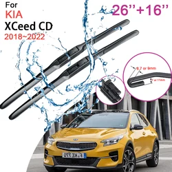 Car Front Windshield Wiper Blades for KIA XCeed CD 2018 2019 2020 2021 2022 Frameless Durable Rubber Snow Scraping Accessories