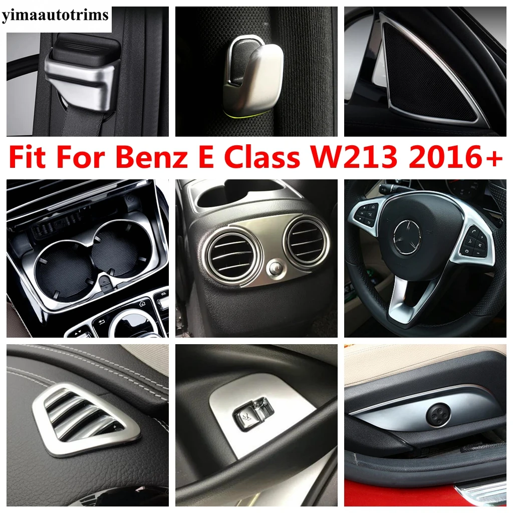 

Dashboard AC Air Vents / Water Cup / Safety Belt Buckle / Hand Brake Cover Trim Accessories For Benz E-Class W213 2016 - 2021