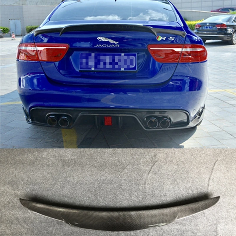 

Auto High Quality Carbon Fiber Rear Lip Spoiler Trunk Boot Wing 1Pcs Car Styling For Jaguar XE Spoiler 2015 2016 2018