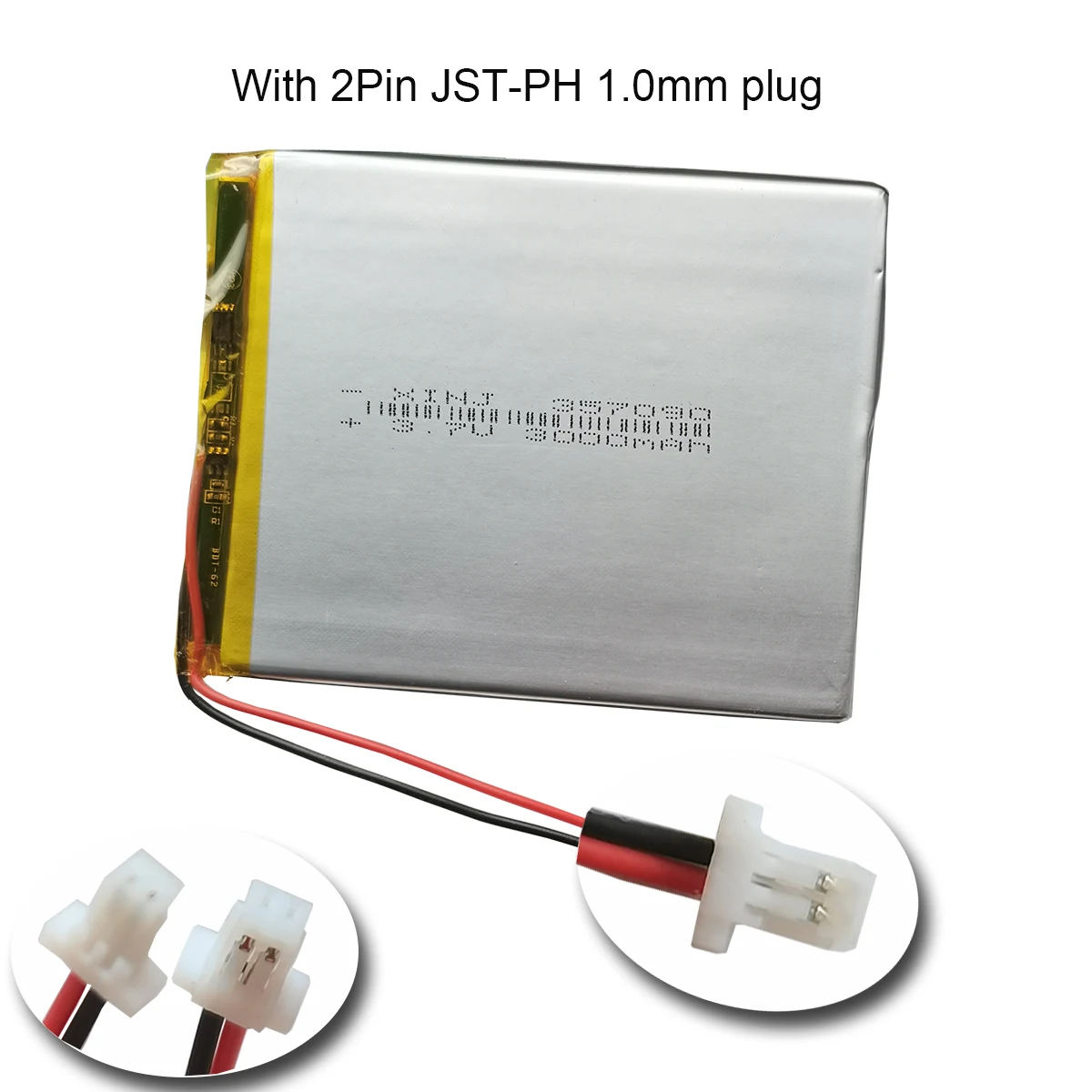 3.7V 3000 mAh 11.1Wh Rechargeable Li Polymer Lipo Battery 357090 3.5mm Thick JST 2pin1.0mm 1.25mm For GPS LED DashCam Tablet PC