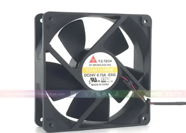 

Y.S TECH FD241238EB DC 24V 0.75A 120x120x38mm 2-Wire Server Cooling Fan