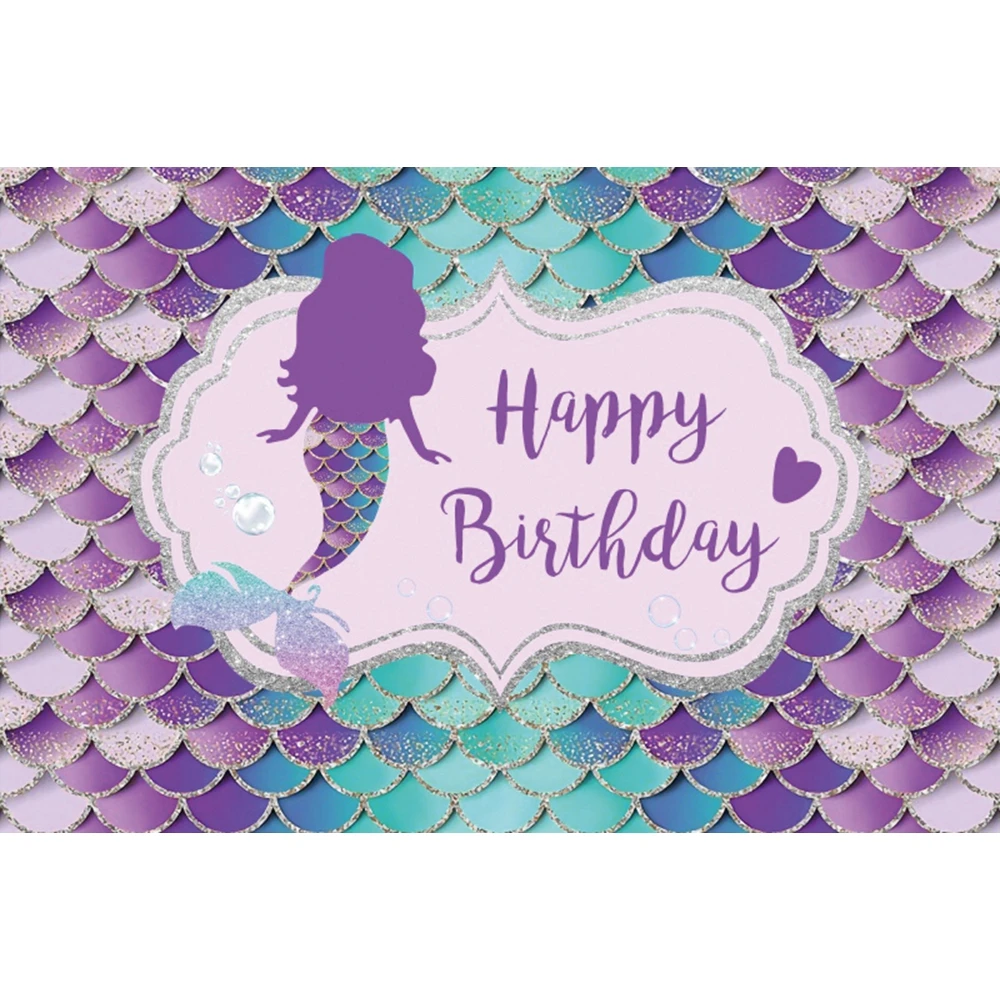 

Nitree Mermaid Princess Backdrops Photography Baby Birthday Mermaid Scales Tail Photocall Seabed Shell Backgrounds Photo Studio