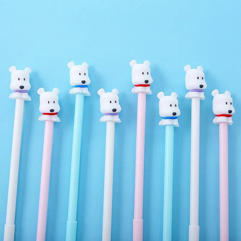 

3pcs Cute Puppy White Dog Pens 0.5mm Ballpoint Black Color Gel Ink Pen Writing Signature Stationery Gift Office School F097