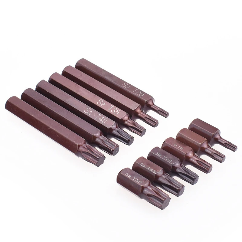 Imagem -02 - Chave de Fenda Torx de 75 mm e 30 mm Broca de 10 mm Haste Hexagonal para Chave de Fenda de Impacto T20 T25 T27 T30 T35 T40 T45 T50 T55 18 Peças