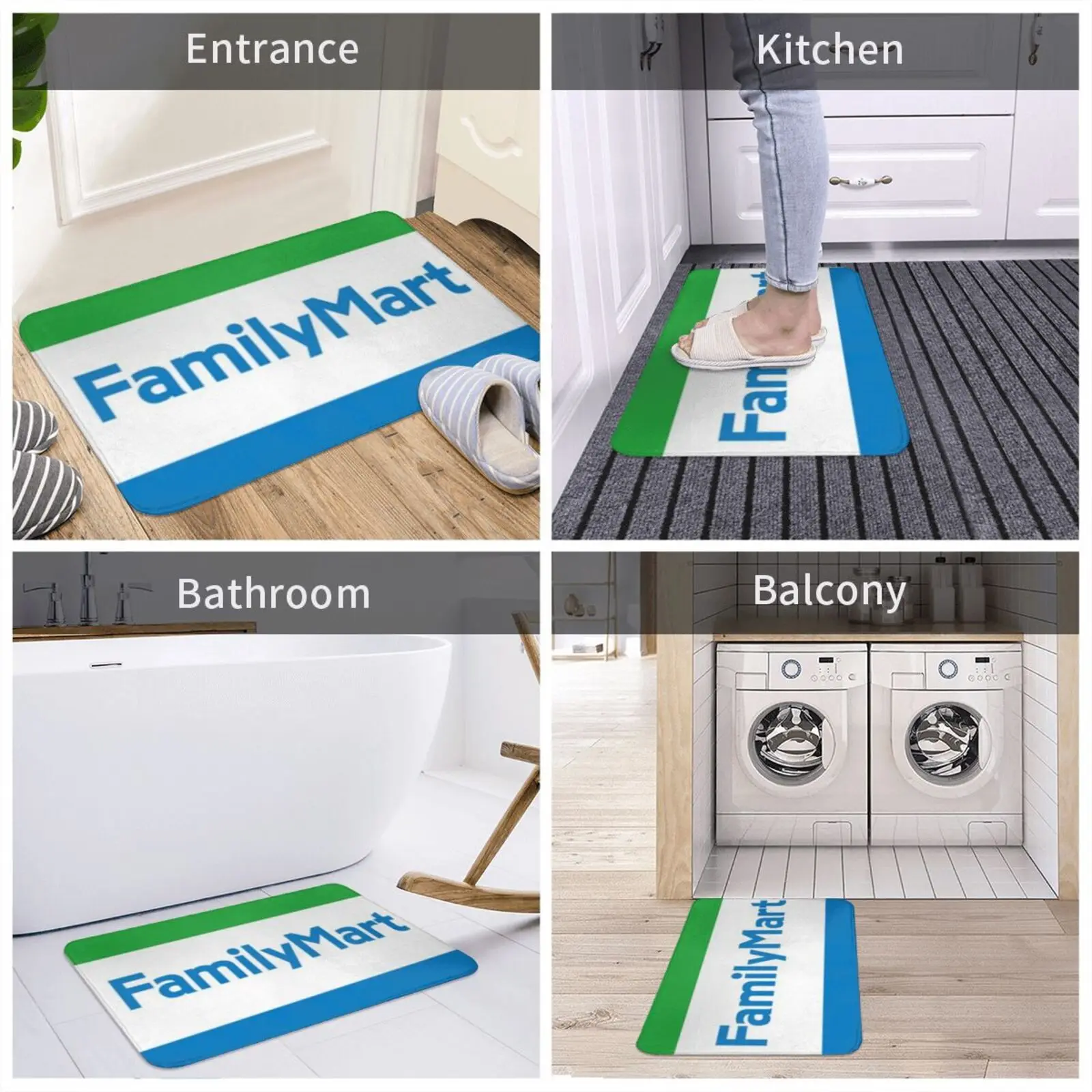 Family Mart Sign Entrance Door Mat Bath Mat Rug Family Mart Japanese Okinawa Ryukyu Lawson Coco Hot Spar Grocery Convenient