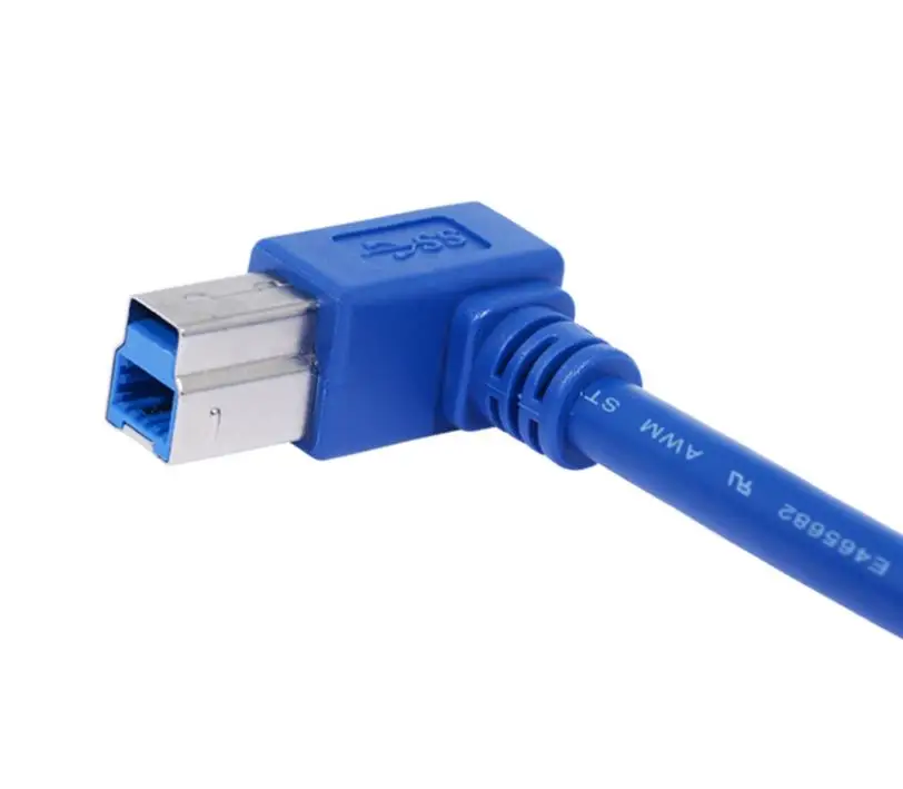 USB 3.0 A Male to Right 90 degree Angle USB3.0 Type B Male Cable AM/BM High Speed Printer Cable 0.3m/0.6m/1m/1.8m/3.m