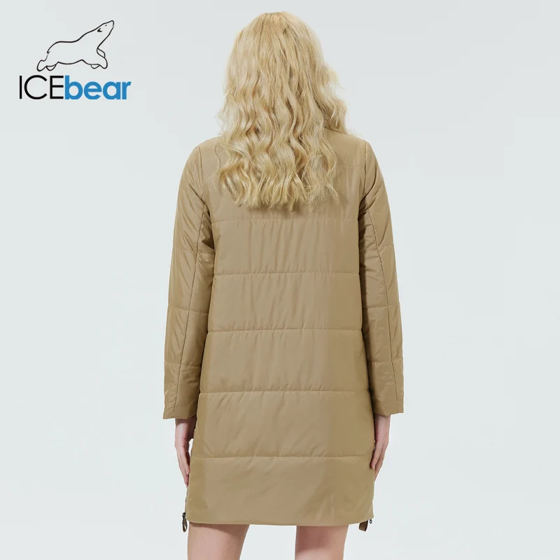 ICEbear 2023 new women\'s spring jacket  hooded cotton  warm fashion coat high quality brand female hooded parkas GWC22031I