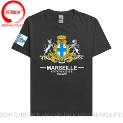 Marseille France Europe international tourist city Provence logo culture souvenir mens sports fashion t shirt tops cotton tshirt