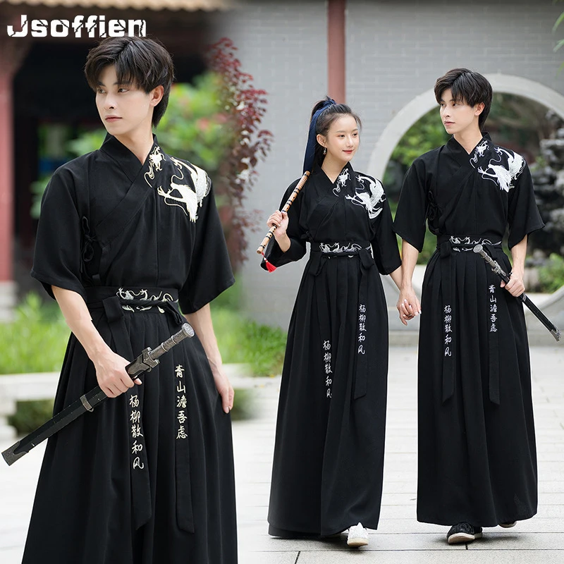 

Original Couples Chinese Traditional Hanfu Costume Japanese Kimono Samurai Cosplay Clothing Man Han Dynasty Swordsman Outfit