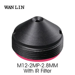 HD 2.0Megapixel 2.8mm Pinhole Lens with IR Filter for CCTV Security Cameras M12 Mount F2.0 Aperture Fixed Iris 1/3