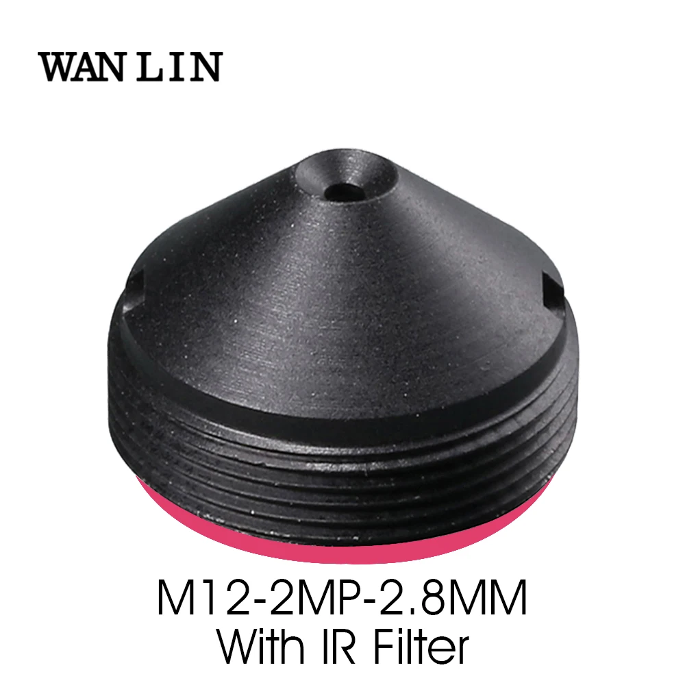 HD 2.0Megapixel 2.8mm Pinhole Lens with IR Filter for CCTV Security Cameras M12 Mount F2.0 Aperture Fixed Iris 1/3