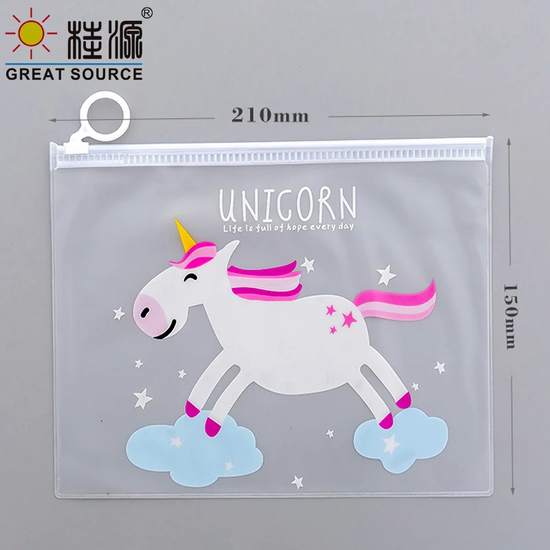 MQQ Unicorn Paper Bag borsa per documenti impermeabile borsa con cerniera borsa per File in poli-Bag Extra spessa W210 * H150mm(8.27 "* 5.91")(90 pezzi)