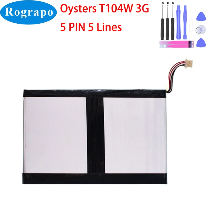 New 3.7V 8000mAh Tablet PC Battery For Oysters T104W 3G Rechargeable Accumulator 5 PIN 5 Wires Plug