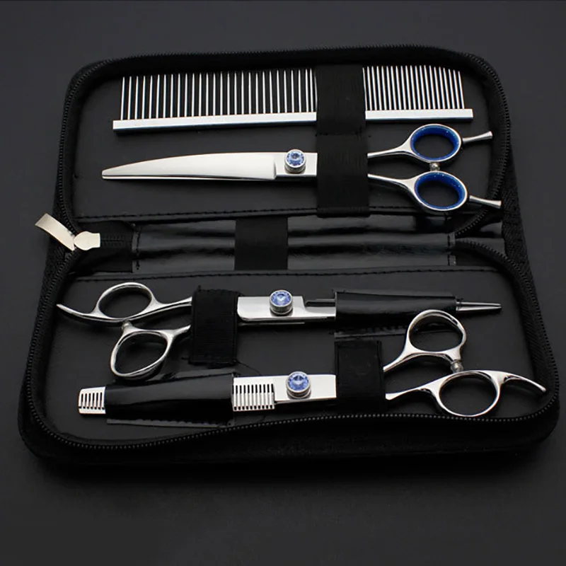 left hand 7 inch dog grooming scissor set