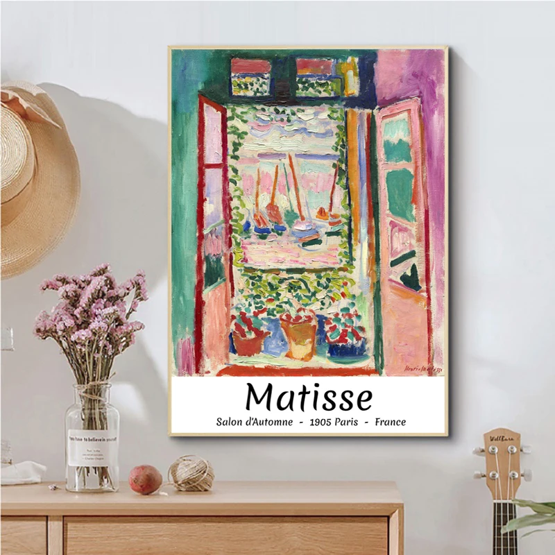 La ventana abierta de Henri Matisse, pintura artística rosa abstracta, póster de exposición, galería, cuadro sobre lienzo para pared, decoración para sala de estar