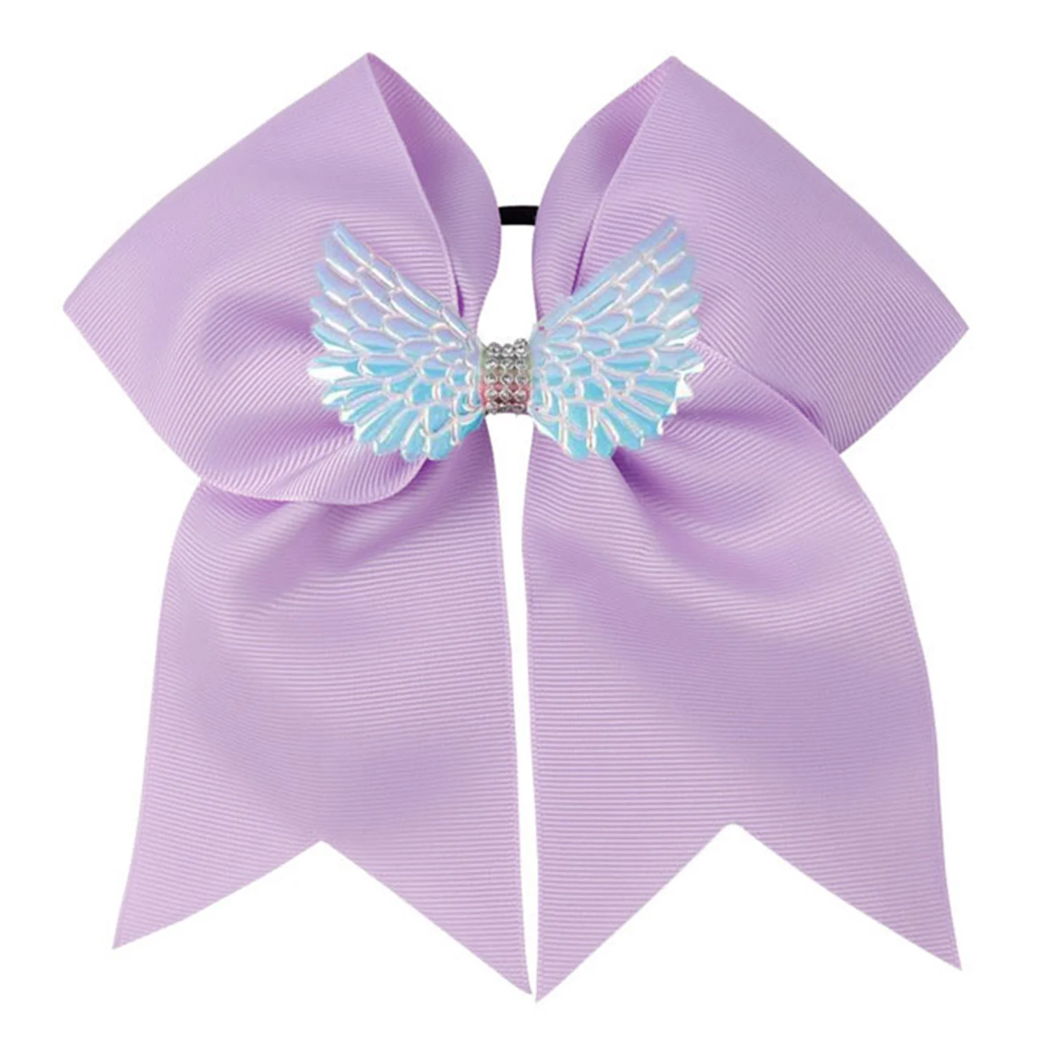 NEW 7inch angel  wings  Hair Bow Girls Solid Cheer Bow With Elastic Band Cheerleader Hair Bands For Kids Hair Accessories