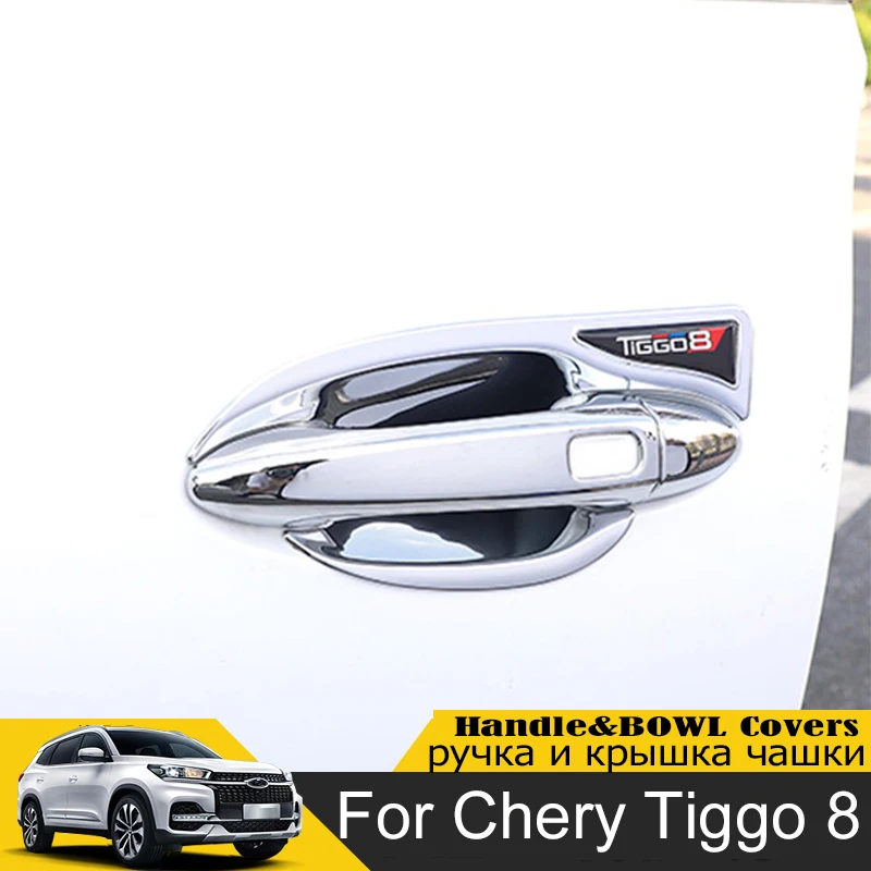 

For Chery Tiggo 8 2022 2020 ABS Chrome Door Handle Cover Bowl Car-Styling Outer Trim Accessories