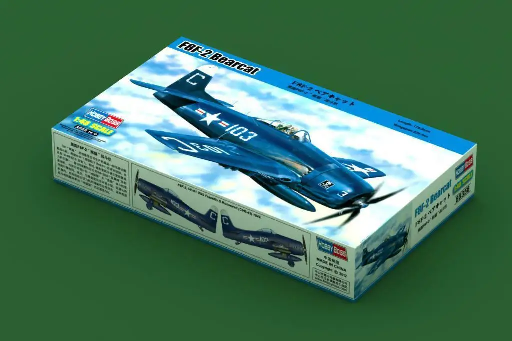 

Hobbyboss model 80358 1/48 scale Grumman F8F-2 Bearcat model kit