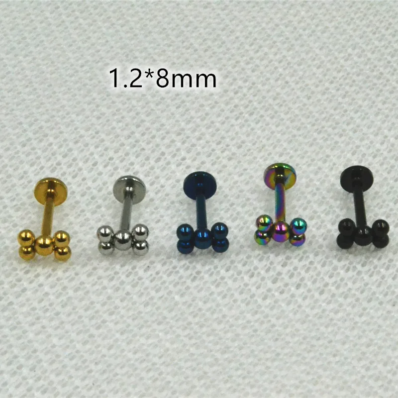 LOT50pcs Body  Jewelry -16gx8mm knot Balls Lip Labret Ring Bar Lip Cheek Monore Studs Piercing Ear Helix Diath Cartilage Bar