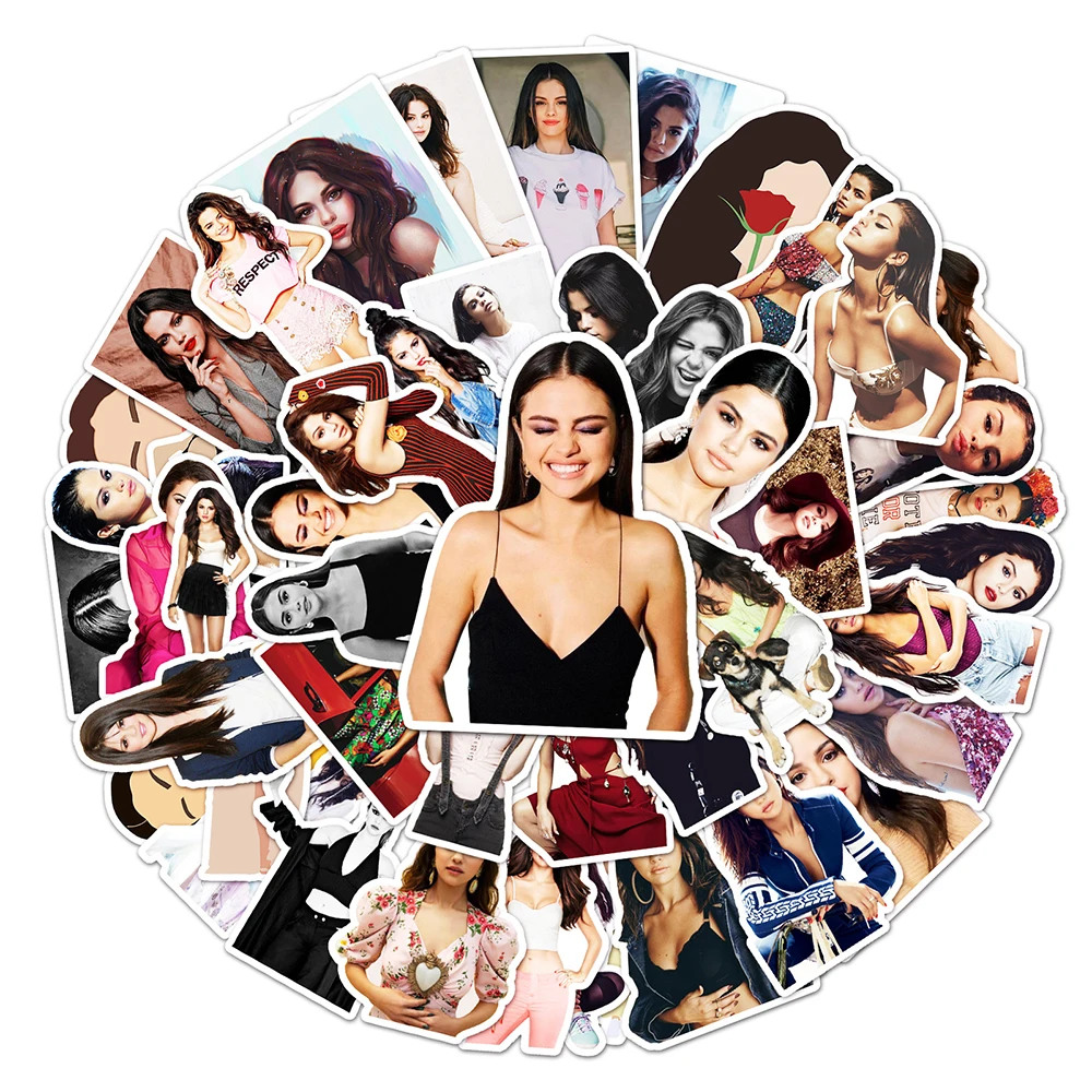 10/30/50PCS Singer Selena Gomez Aesthetic Stickers Guitar Laptop Luggage Waterproof DIY Graffiti Sticker Decals Packs for Teens