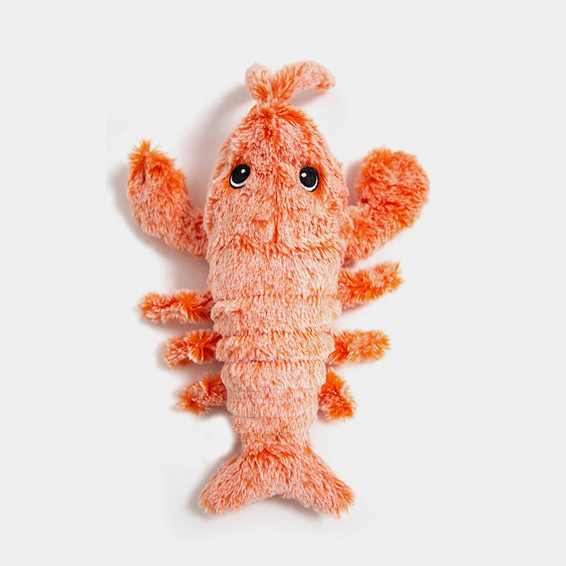 Pet Electric Jumping Cat Toy Shrimp Moving Simulation Lobster Dancing Plush Toys For Pet Dog Cats Stuffed Animal Interactive Toy