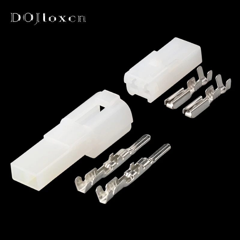 2/5/10/20/50/Sets 1/2 Pin White Male Female Auto Motorcycle Electronic Wiring Harness Connector Connectors 7122-1520 7123-1520