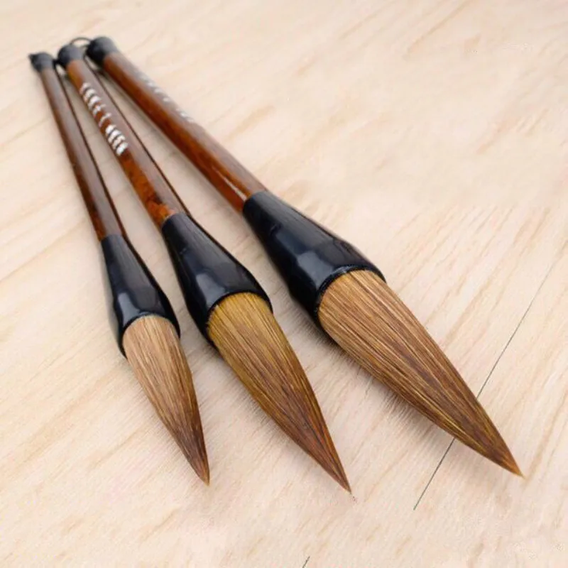 

3pcs Wolf Hair Calligraphy Brush Chinese Superior Grade Calligraphy Brush Caligrafia with Gift Box Painting Writing Brush Pen