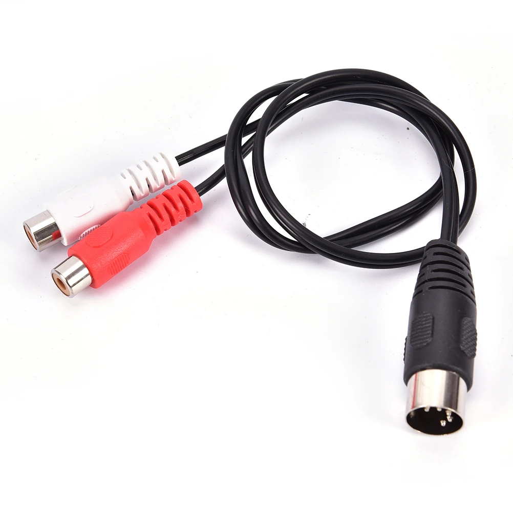 New MIDI DIN 5P Male To 2 RCA Phono Female Socket Jack MF Audio Cable 0.5M