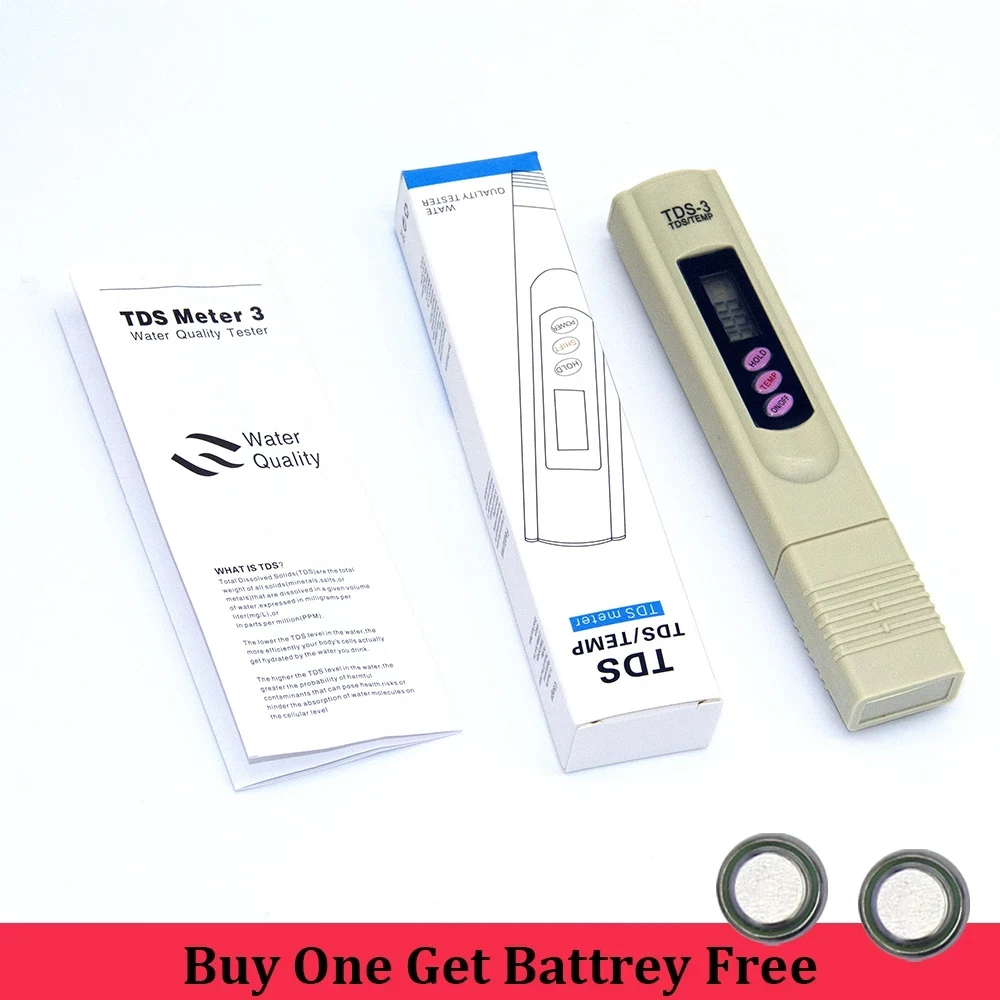 

2 in 1 TDS/Temp Tester 0-9990 ppm TDS Meter Water Quality Monitor Purity Analyser Automatic Calibration for Pool Aquariums