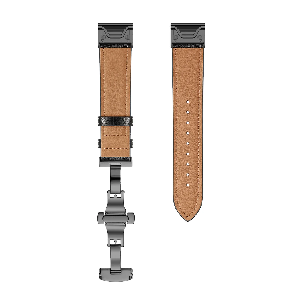 Genuine Leather strap for Garmin Fenix 6 6X Pro /fenix 5 5x Plus 3 hr Band 22mm 26mm Quick Release TACTIX DELTA / MARQ Watchband