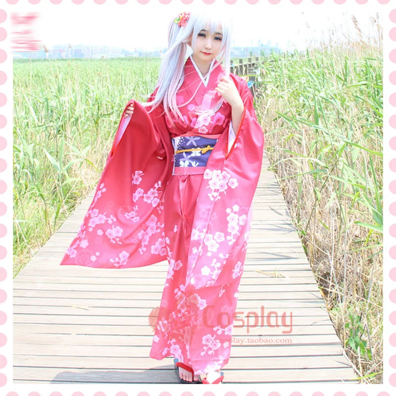 Izumi Sagiri Cosplay Anime EROMANGA SENSEI Cosplay Costume Pink Kimono Gradient pink Dress For Woman