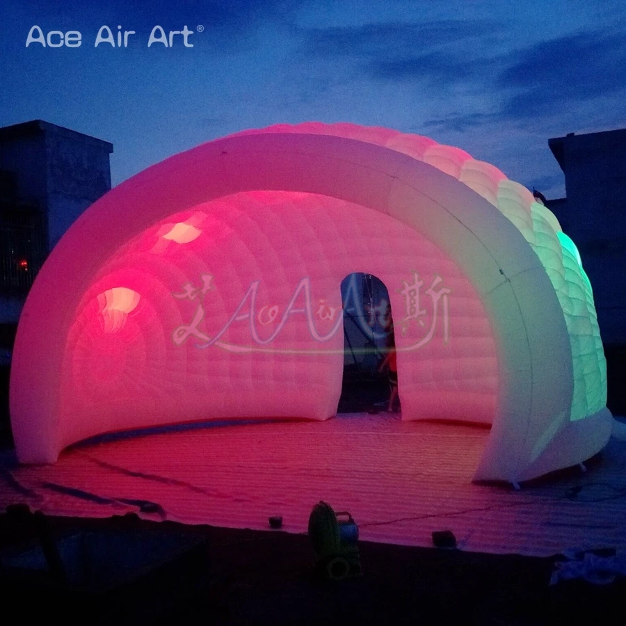 

Inflatable Half Moon Dome Igloo Round Marquee Tent with Colorful Light for Event Party