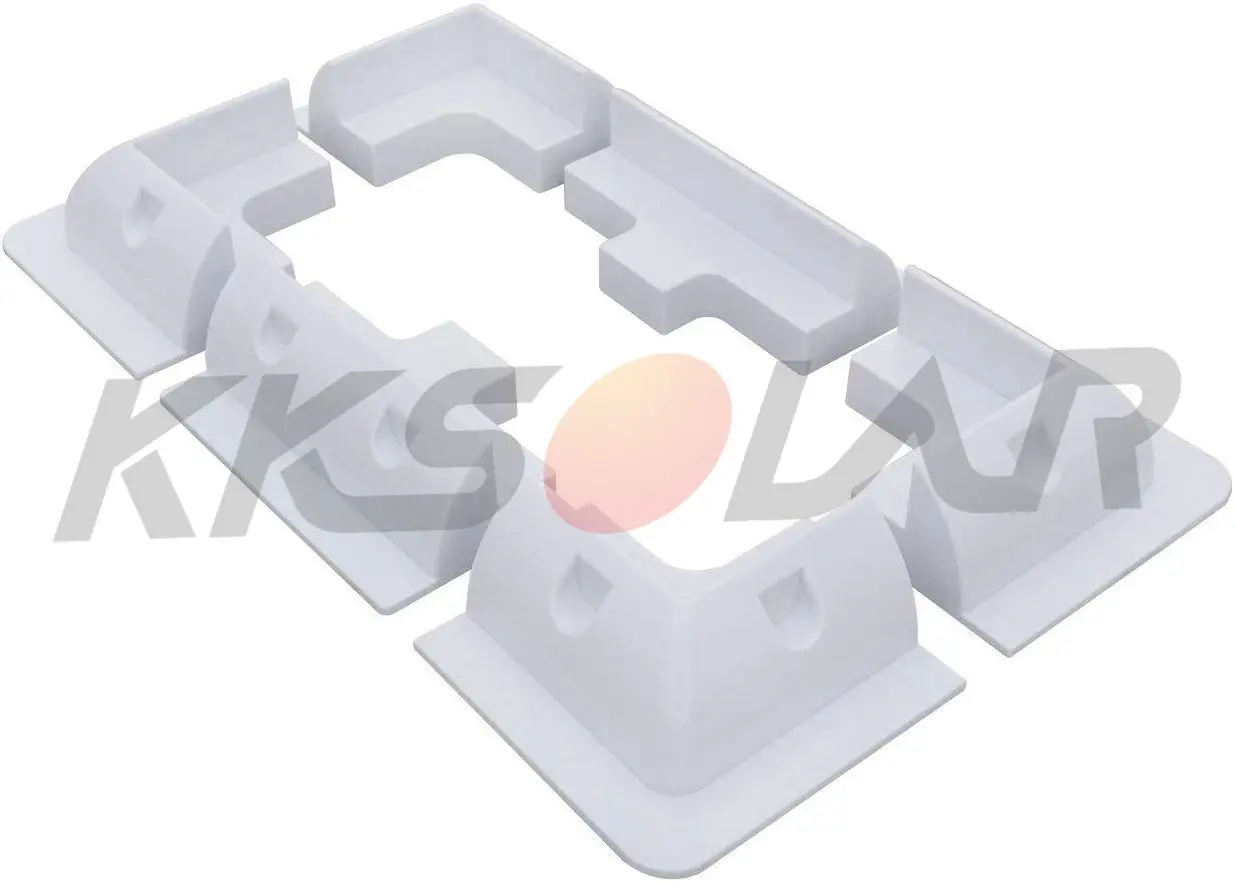 6pc ABS Solar Panel Mounting Bracket White Rectangle Set-Free Corner Bracket Mount for RV, Boats, Caravans, Marine, Motorhomes