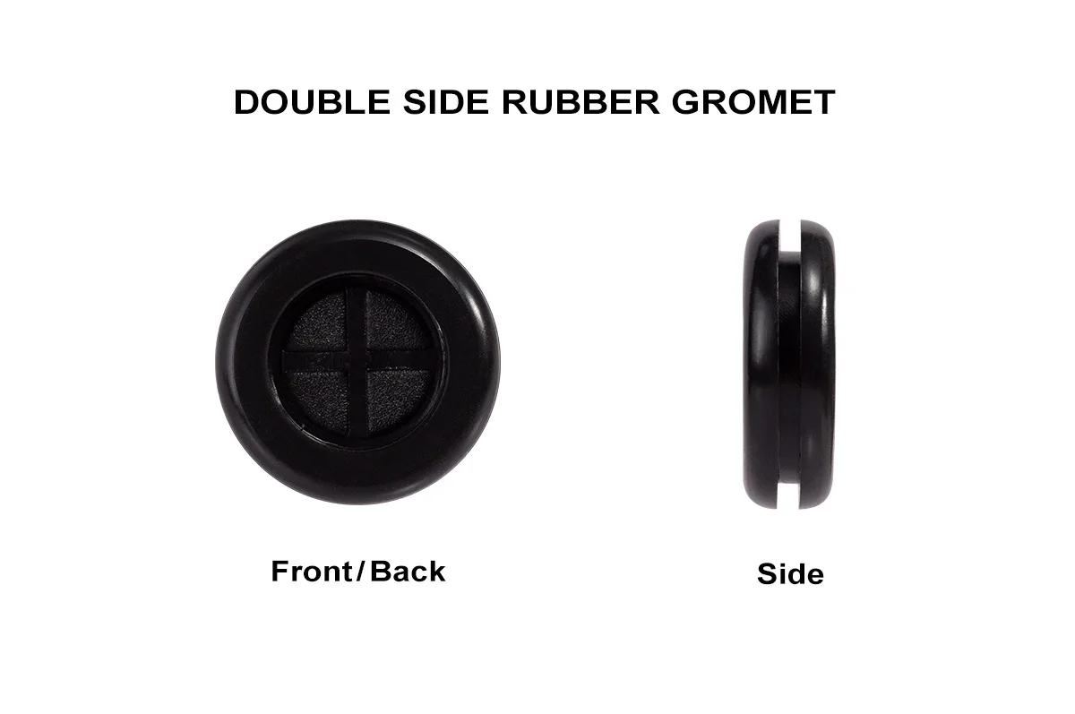 Flexible Rubber Grommet for Cable Hole Cover, Wire Organizer, Cable Pass Through, Round Gasket Black